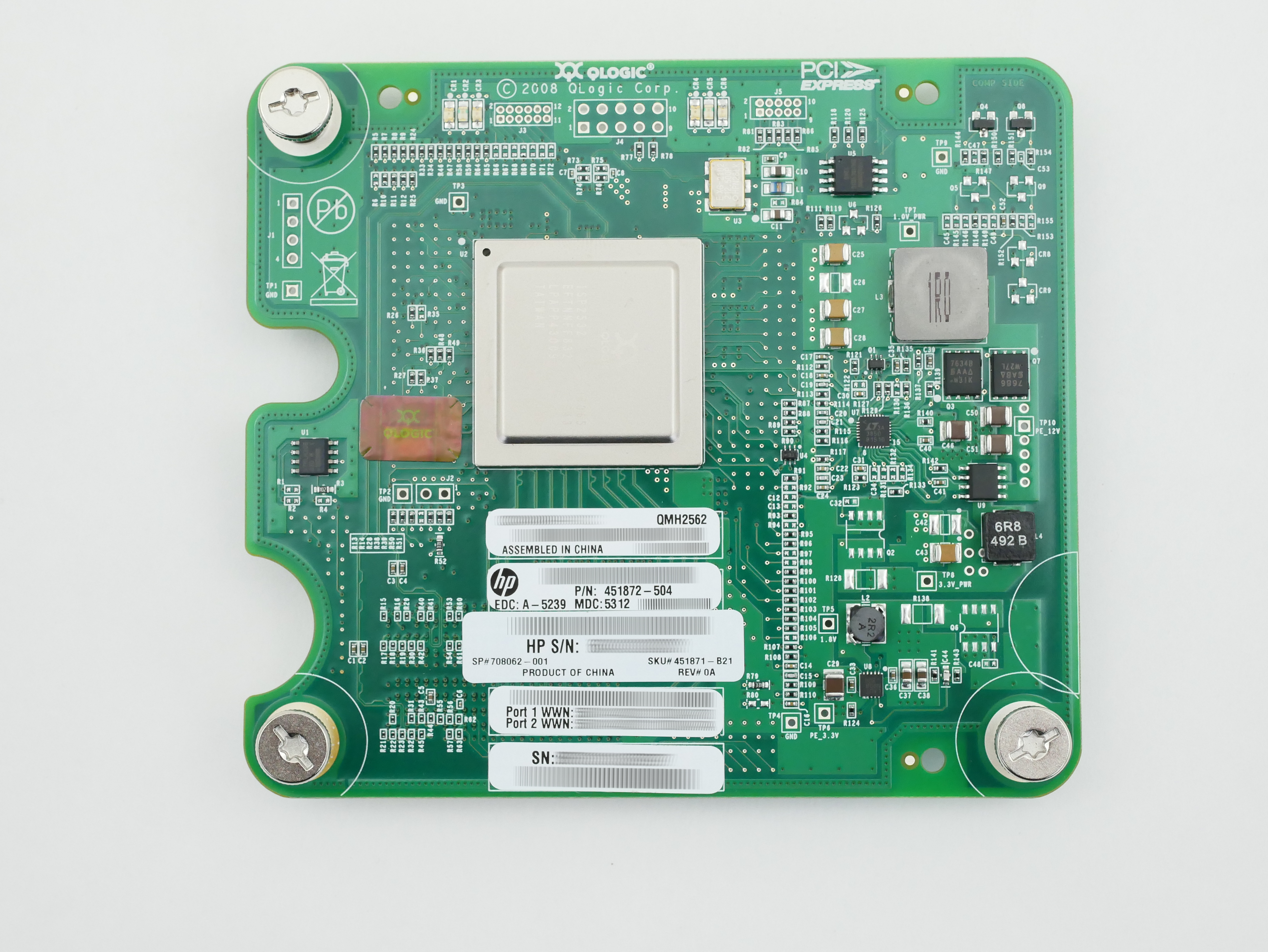HP HQLogic 8GB Fibre Channel HBA For c-Class Bladesystem QMH2562 451871-B21