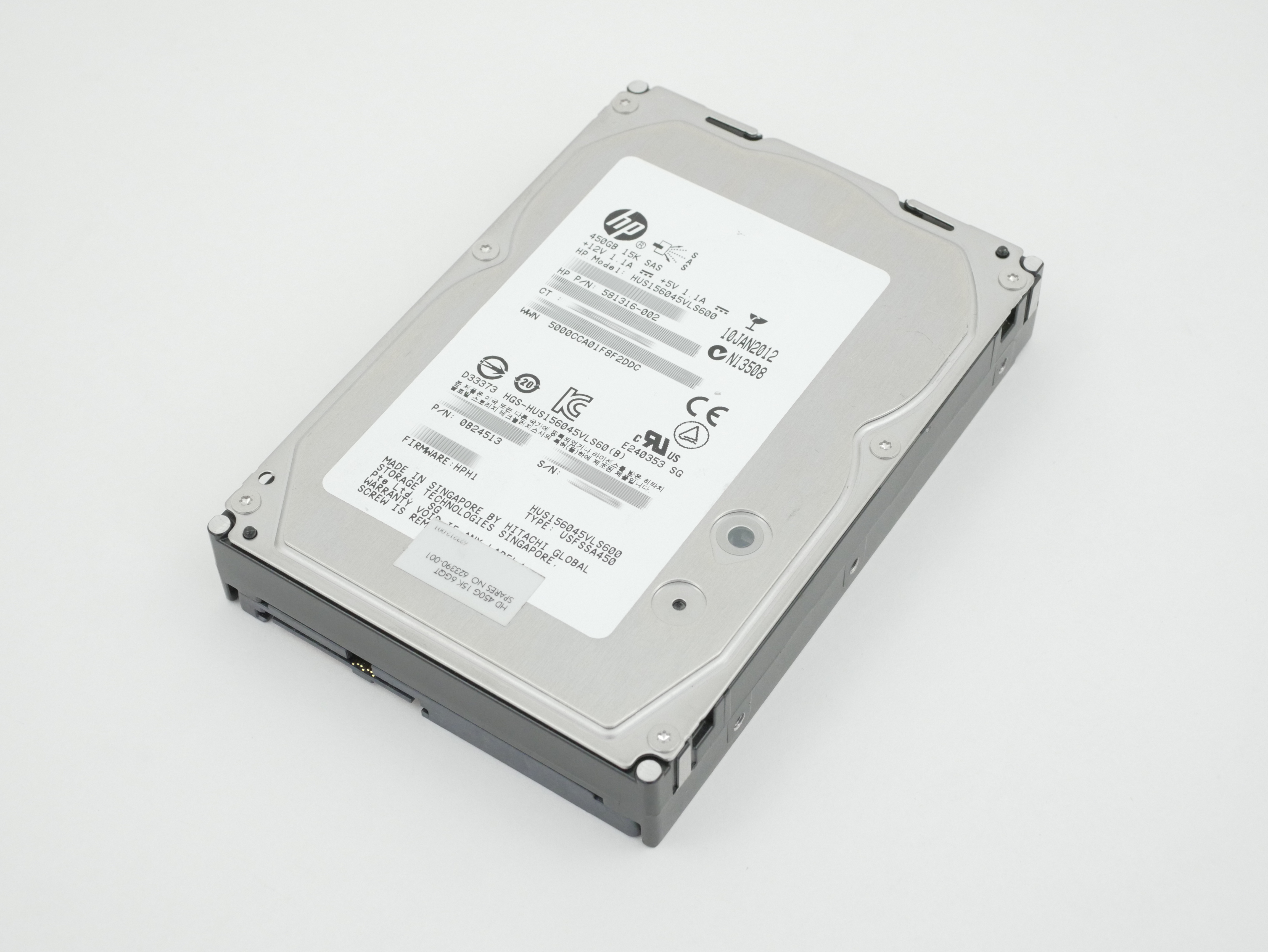 HP Hitachi 450GB 15K RPM SAS 3.5" HUS156045VLS600 581316-002 623390-001