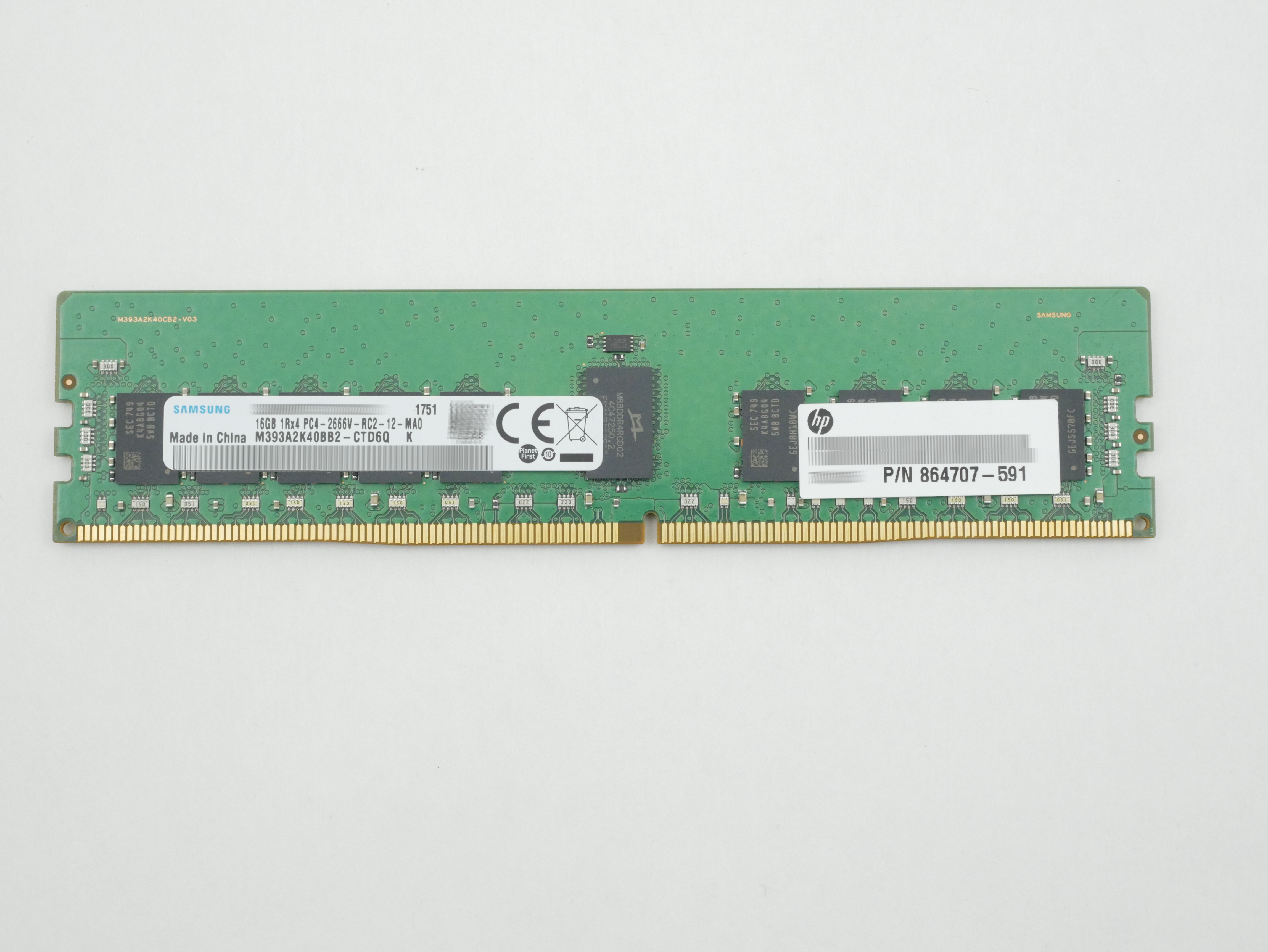 HP Samsung 16GB M393A2K40BB2-CTD DDR4-2666V-R ECC Reg 288pin 1.2V 864707-591