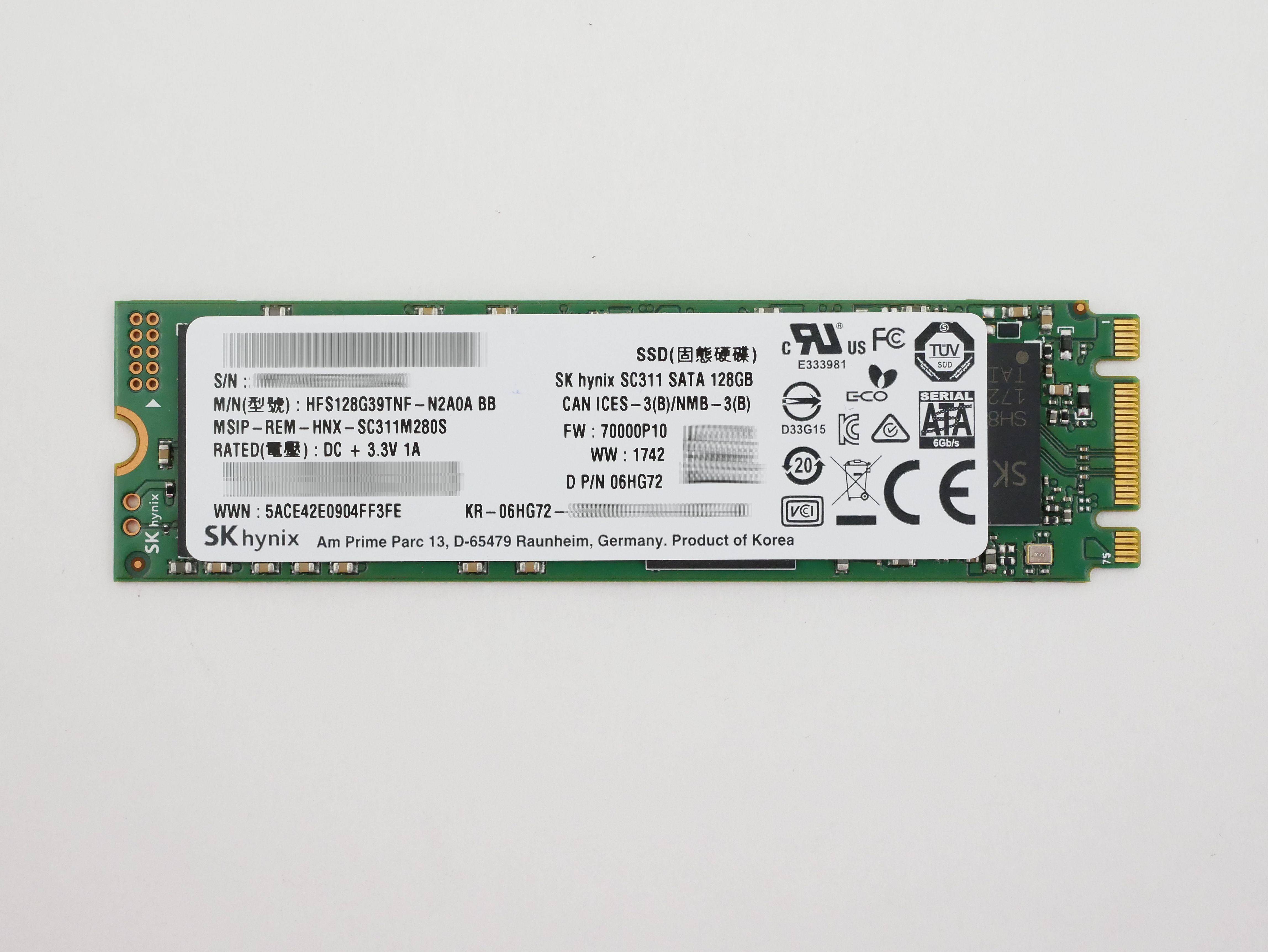 Dell Hynix 128GB M.2 SATA 2280 SC311 SSD HFS128G39TNF-N2A0A 6HG72