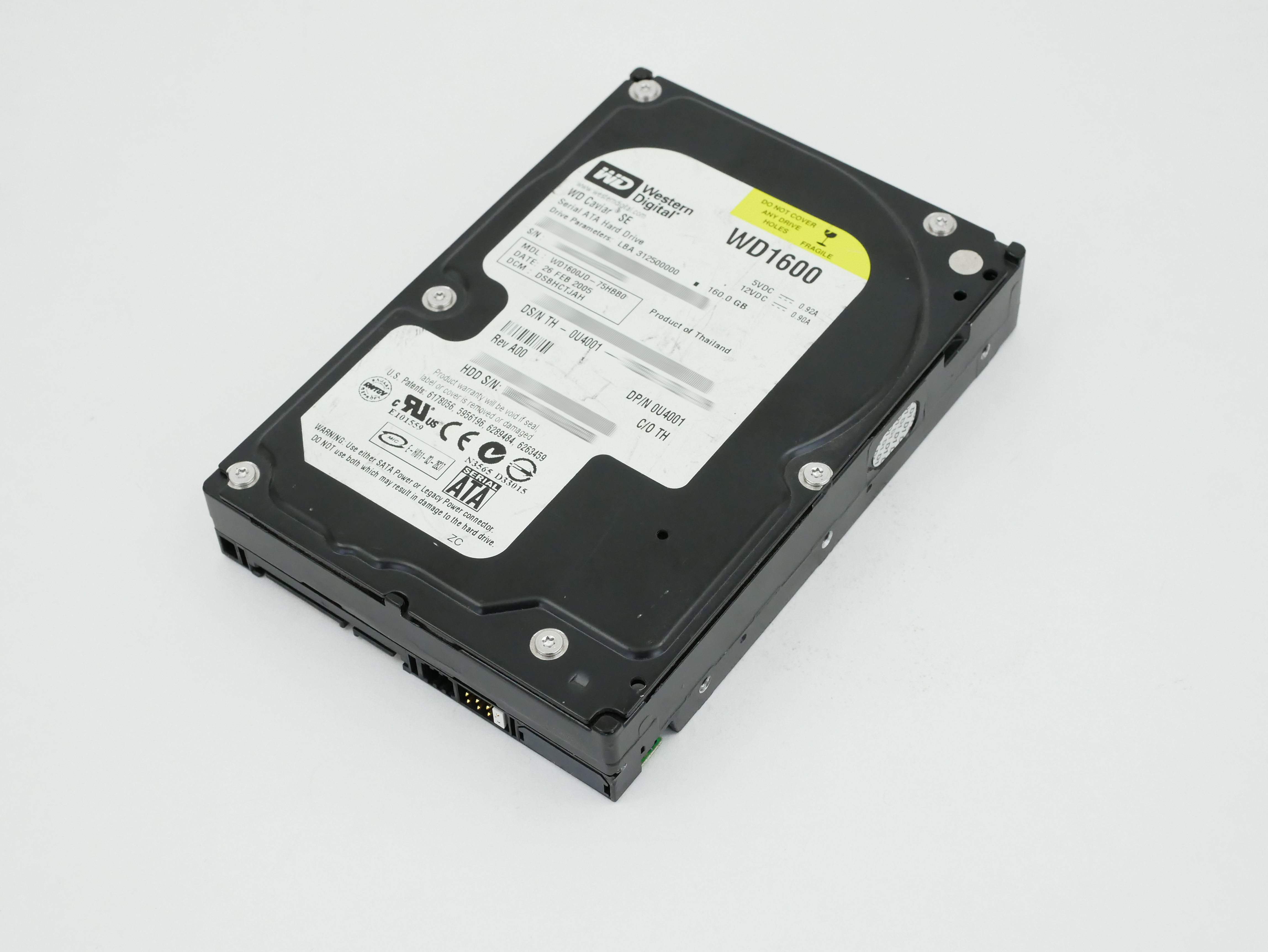 Dell WD 160GB 7200 RPM 8MB Cache SATA 1.5Gb/s 3.5" WD1600JD-75HBB0 U4001