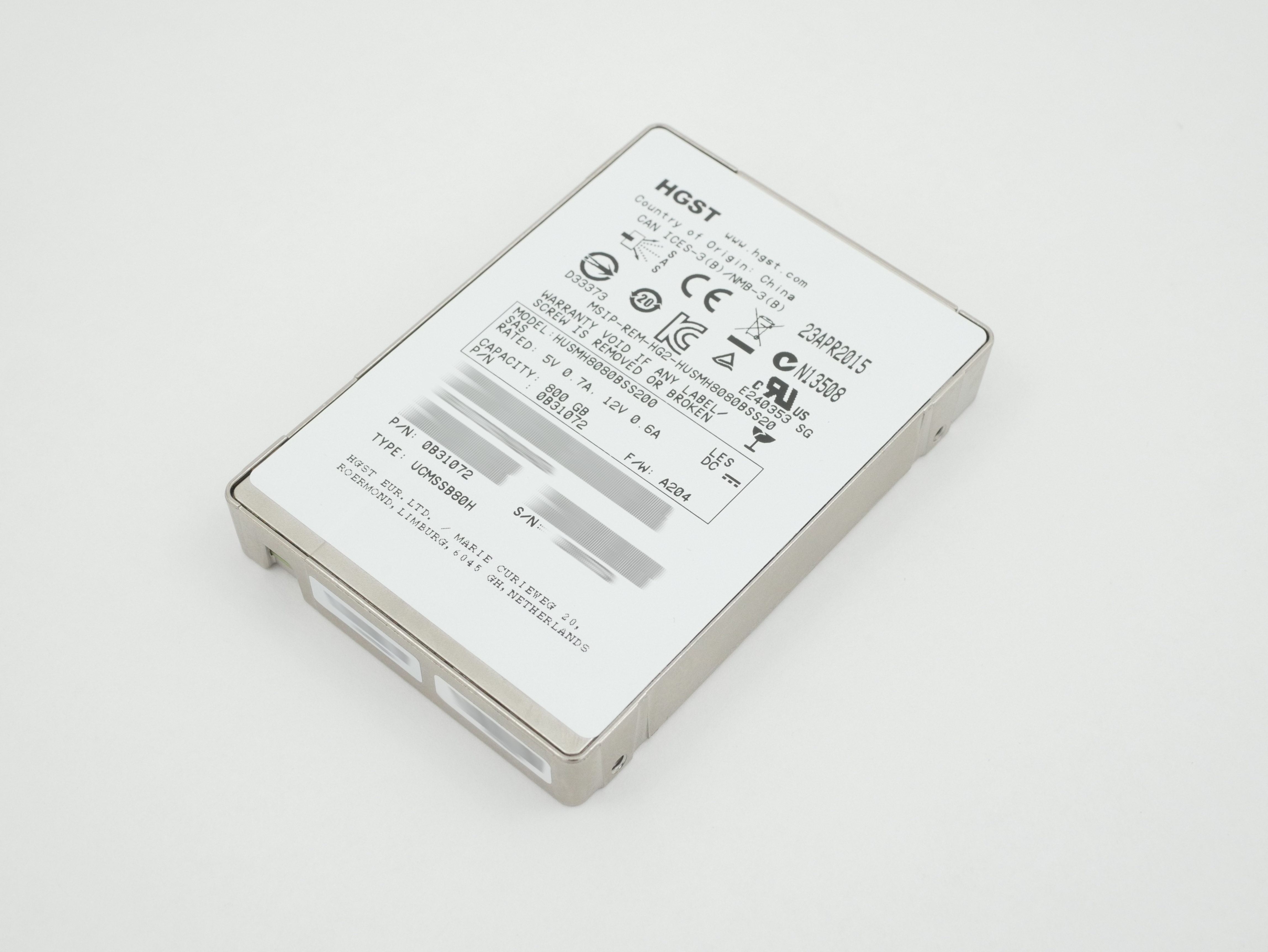 Hitachi 800GB HUSMH8080BSS200 SAS 12Gb/s SSD SFF 2.5" 0B31072