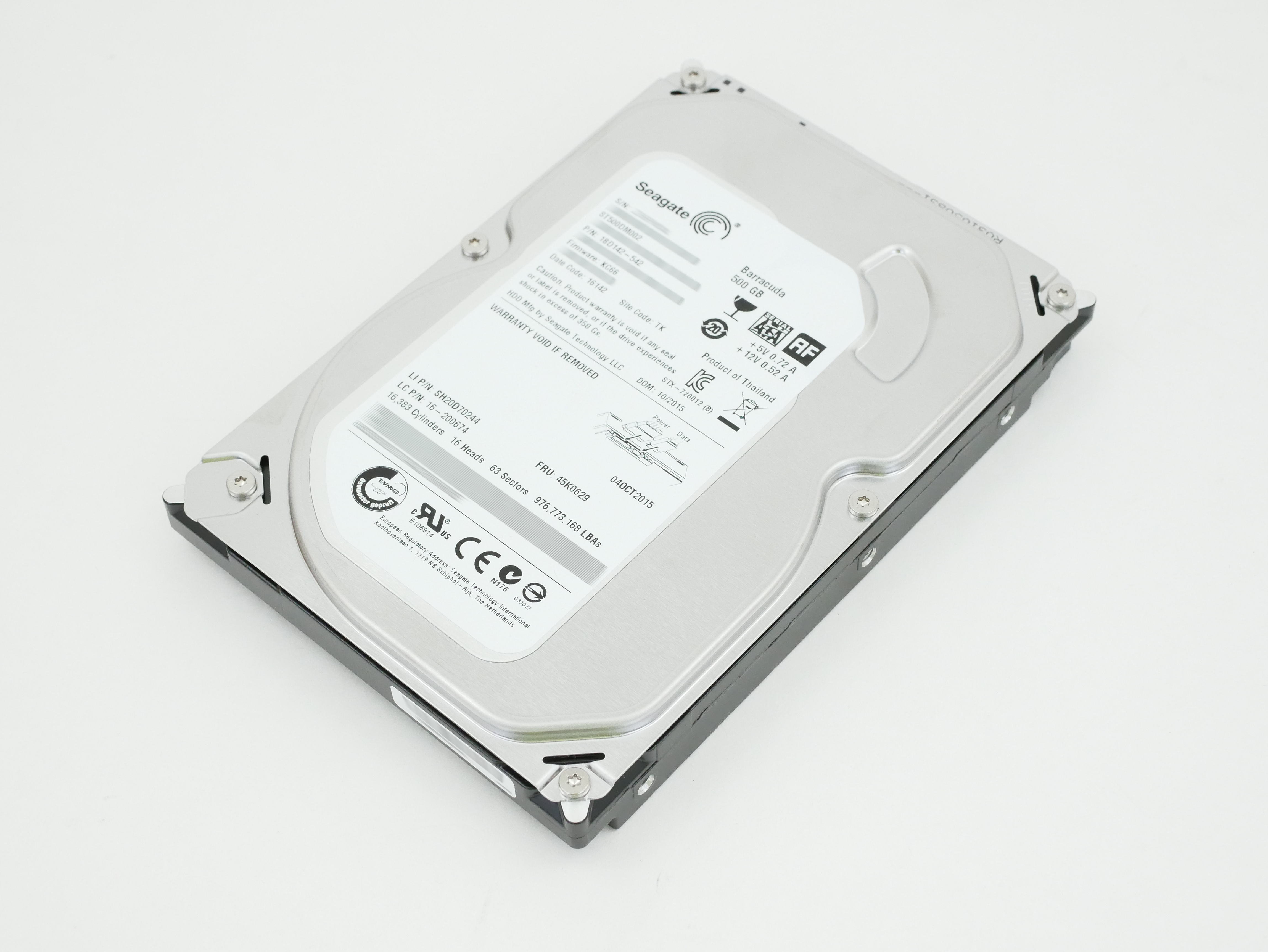 IBM Seagate 500GB 7.2RPM HDD SATA 6GB/s ST500DM002 1BD142-542 45K0629