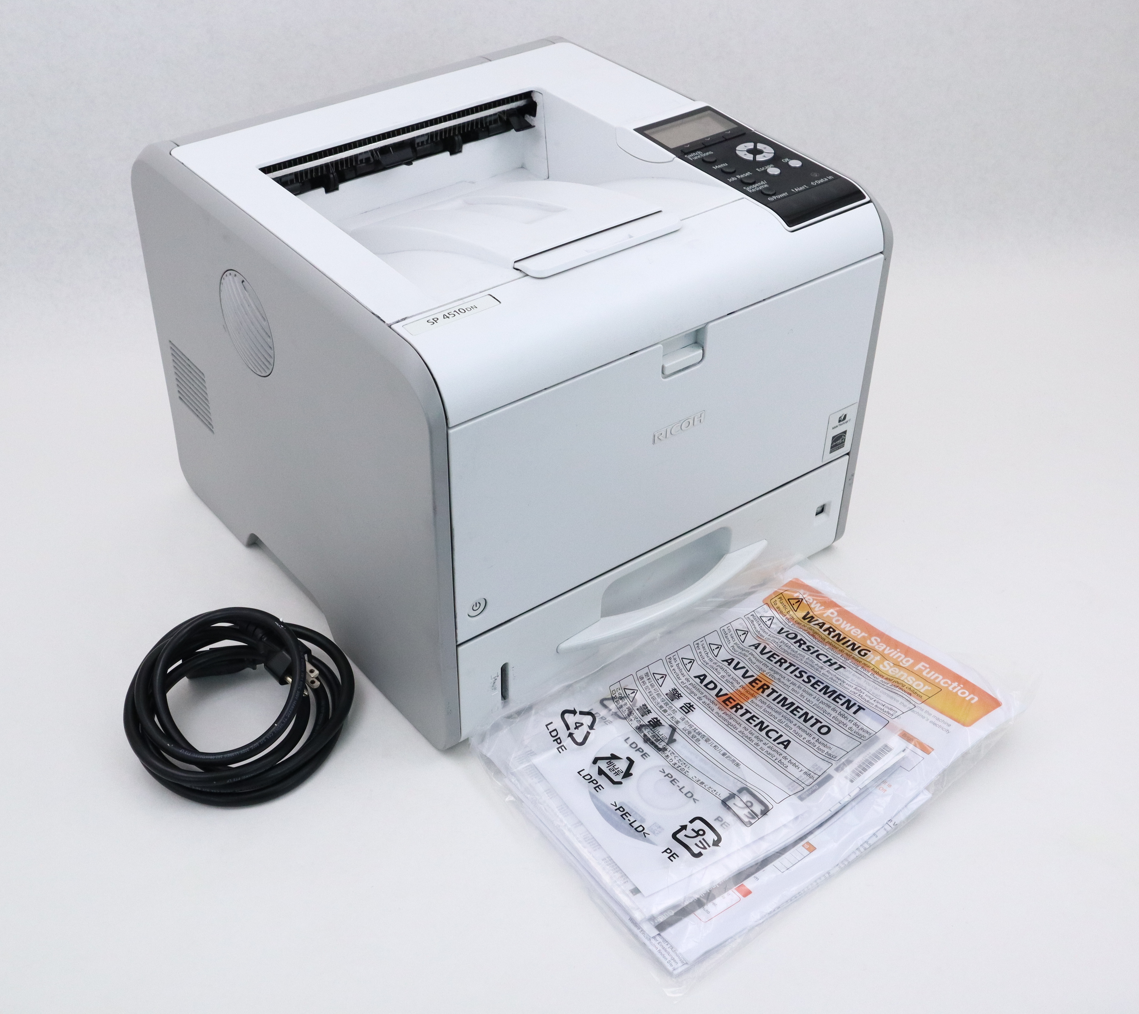 Ricoh Business Laser Printer B&W 42ppm 1200x1200 DPI AC 120V 407311 SP 4510DN