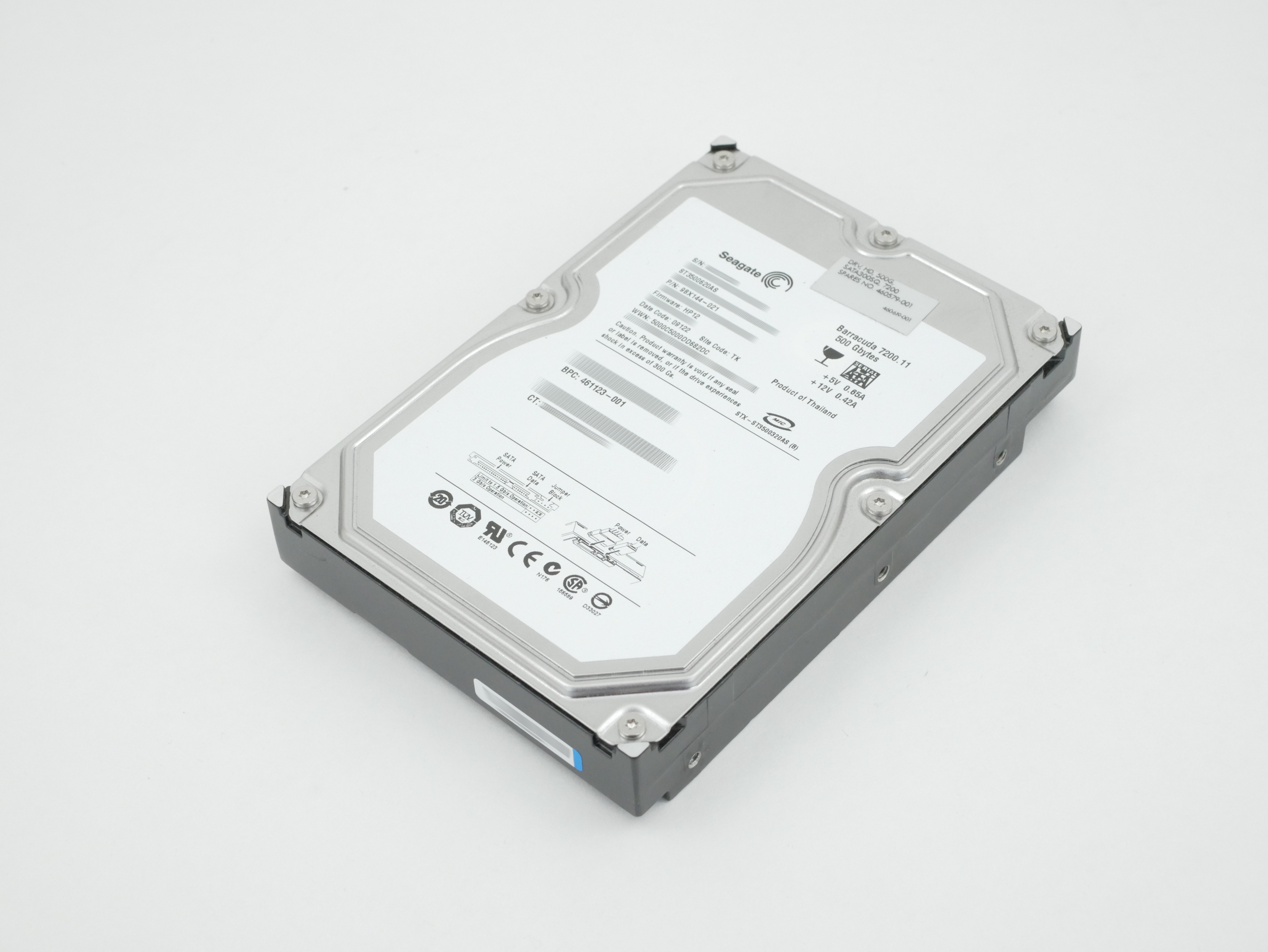 HP Seagate 500GB 7200 RPM SATA 3.0GB/s 3.5" ST3500620AS 9BX144-021 460579-001