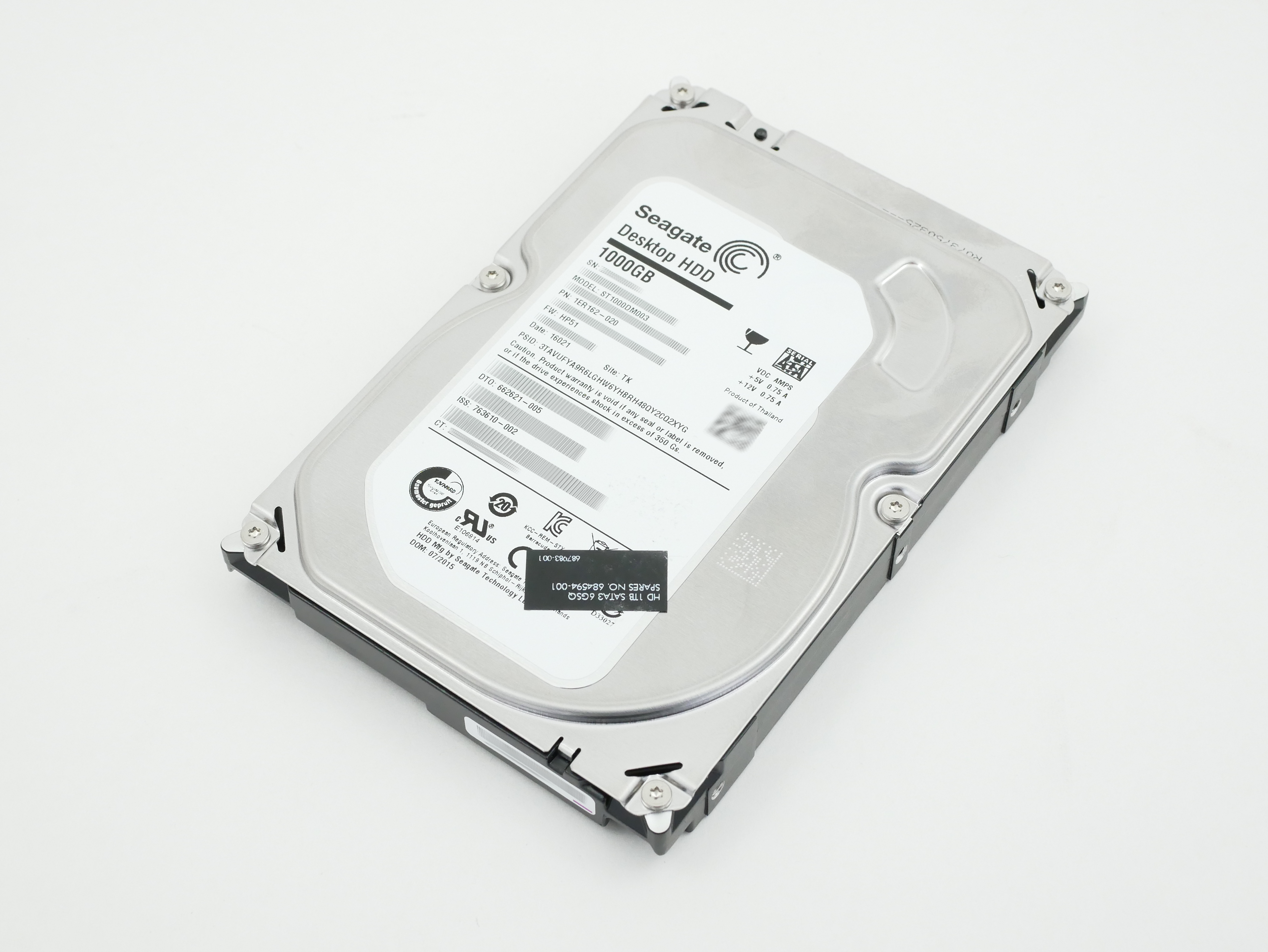 HP Seagate 1TB 7200RPM SATA 6.0GB/s 3.5" ST1000DM003 1ER162-020 684594-001