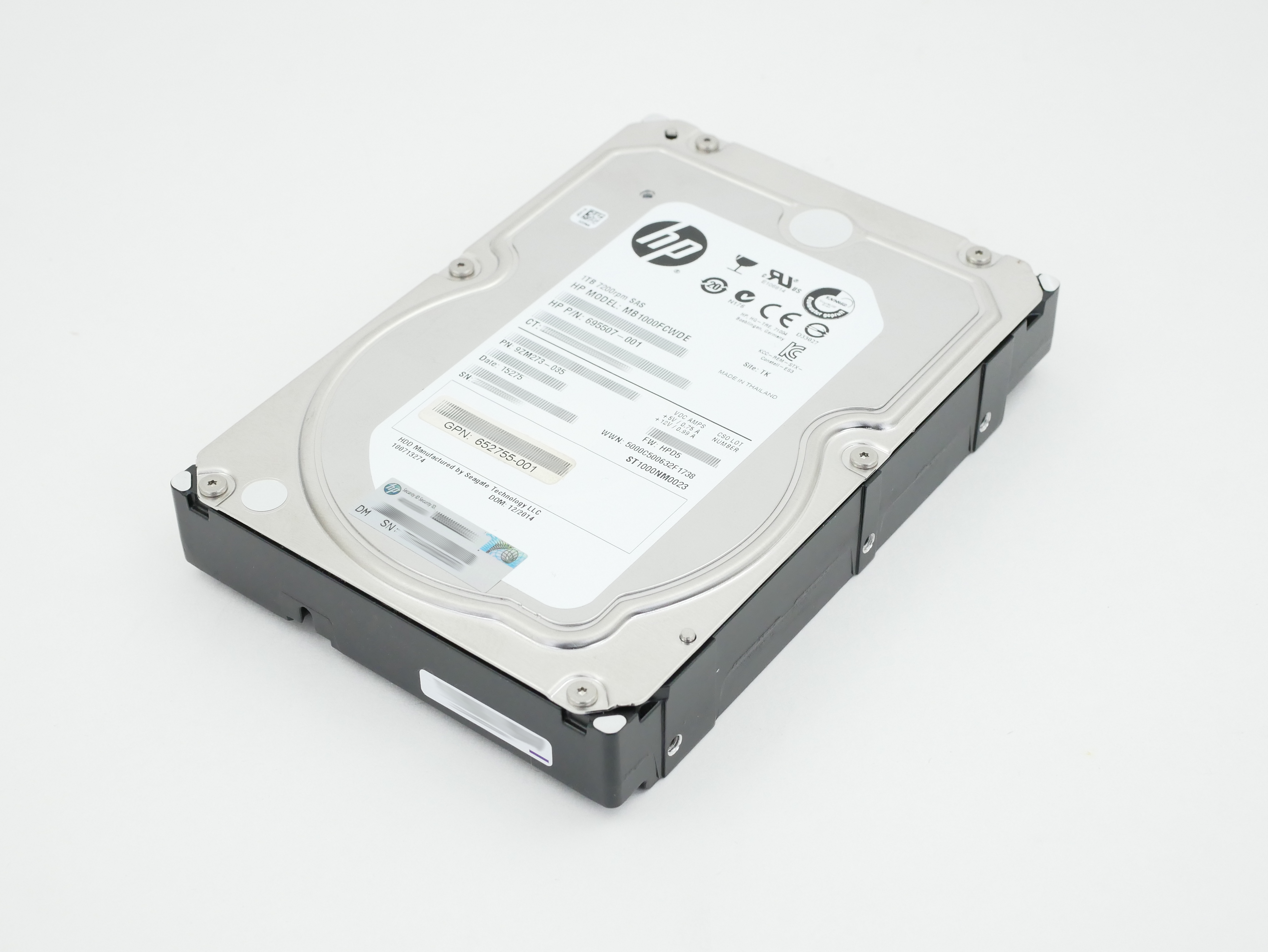 HP Seagate 1TB 7.2K RPM SAS 3.5" 695507-001 9ZM273-035 ST1000NM0023 653947-001