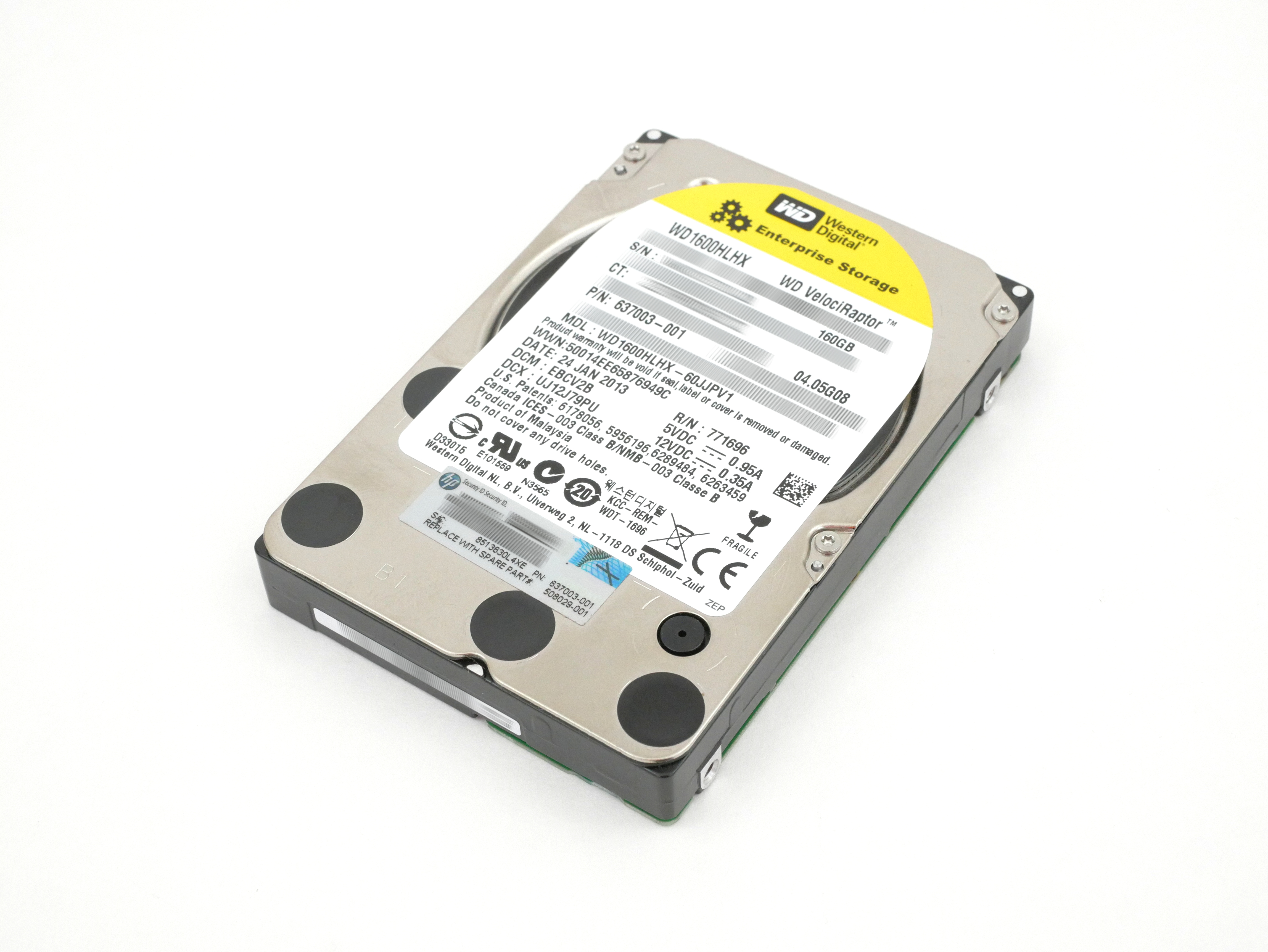 HP WD 160GB WD1600HLHX 10K RPM SATA 3Gb/s 2.5" 637003-001 508029-001