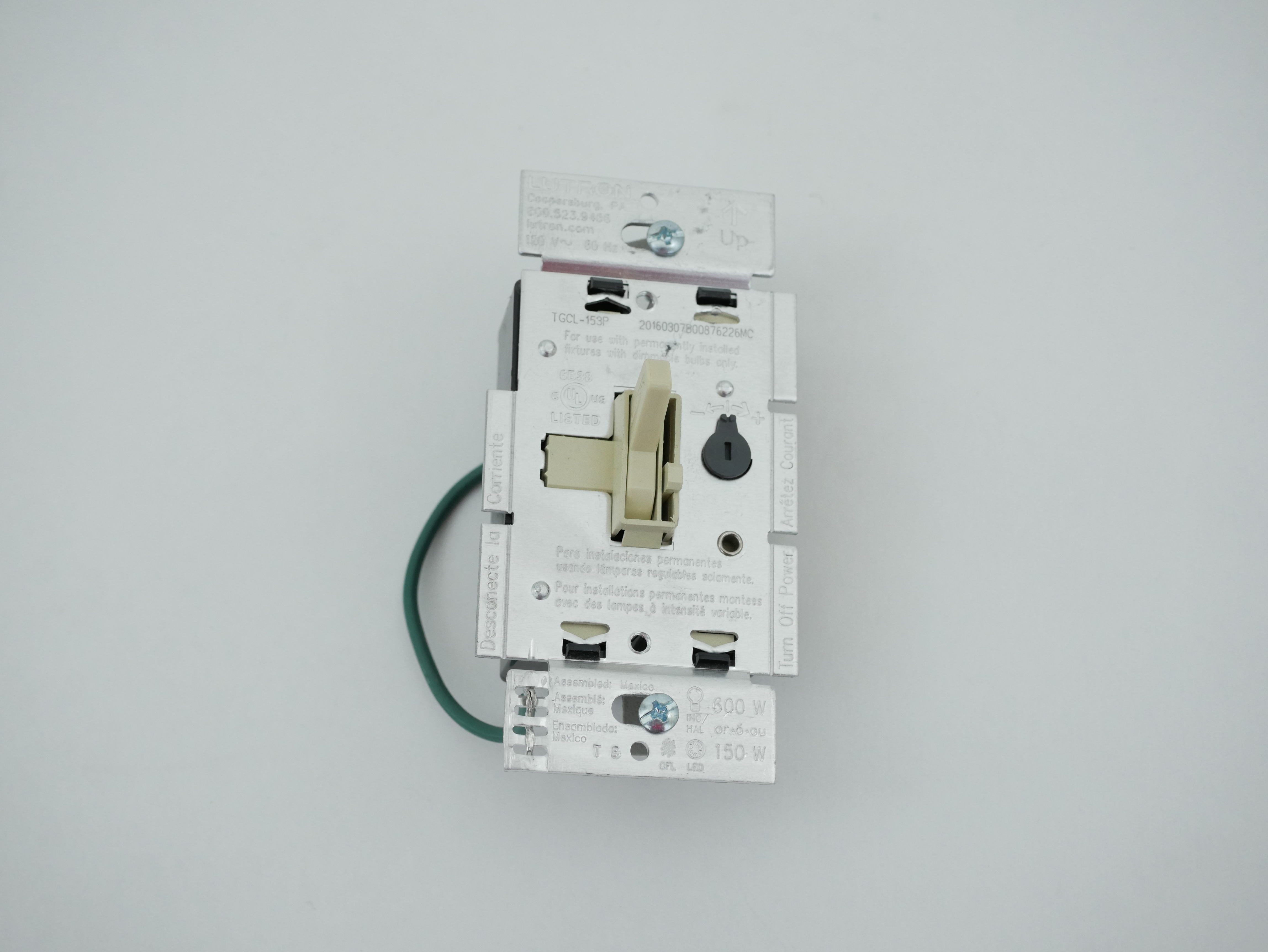 Lutron Toggler LED+ Dimmer Switch TGCL-153P-ALMOND-CREAM