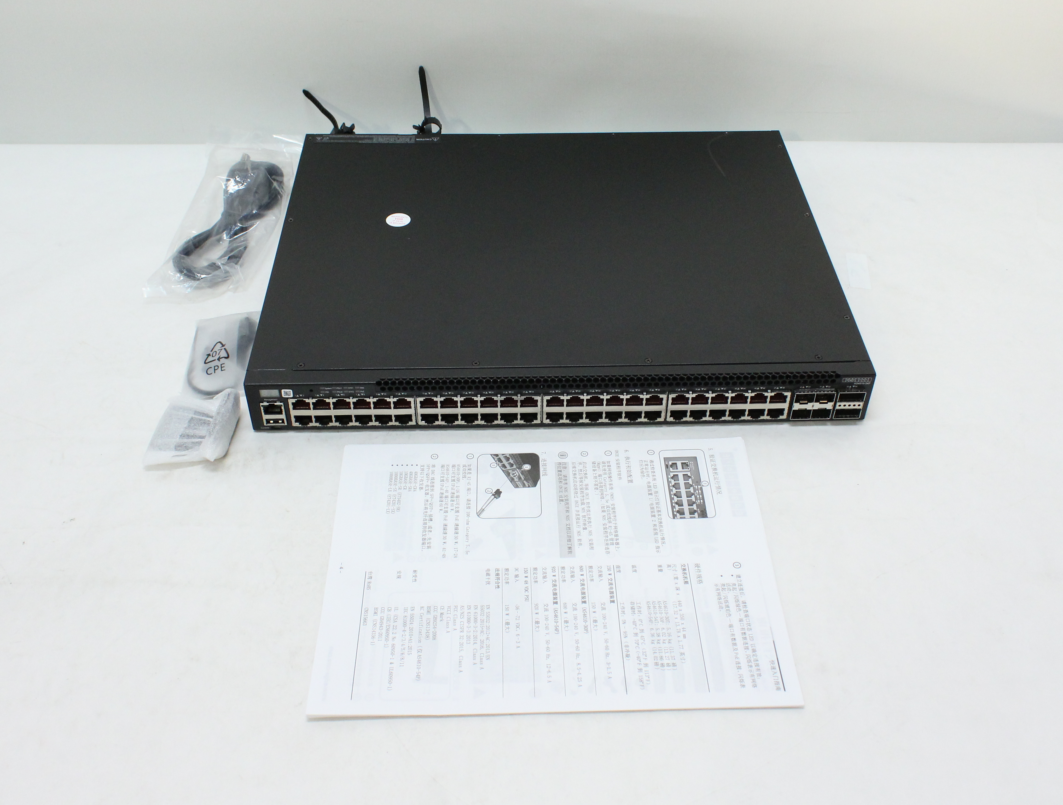 Edge-Core Managed Switch RM 48 Port 1G(PoE) 4x10 Gigabit SFP+ 4610-54P-O-AC-F-US
