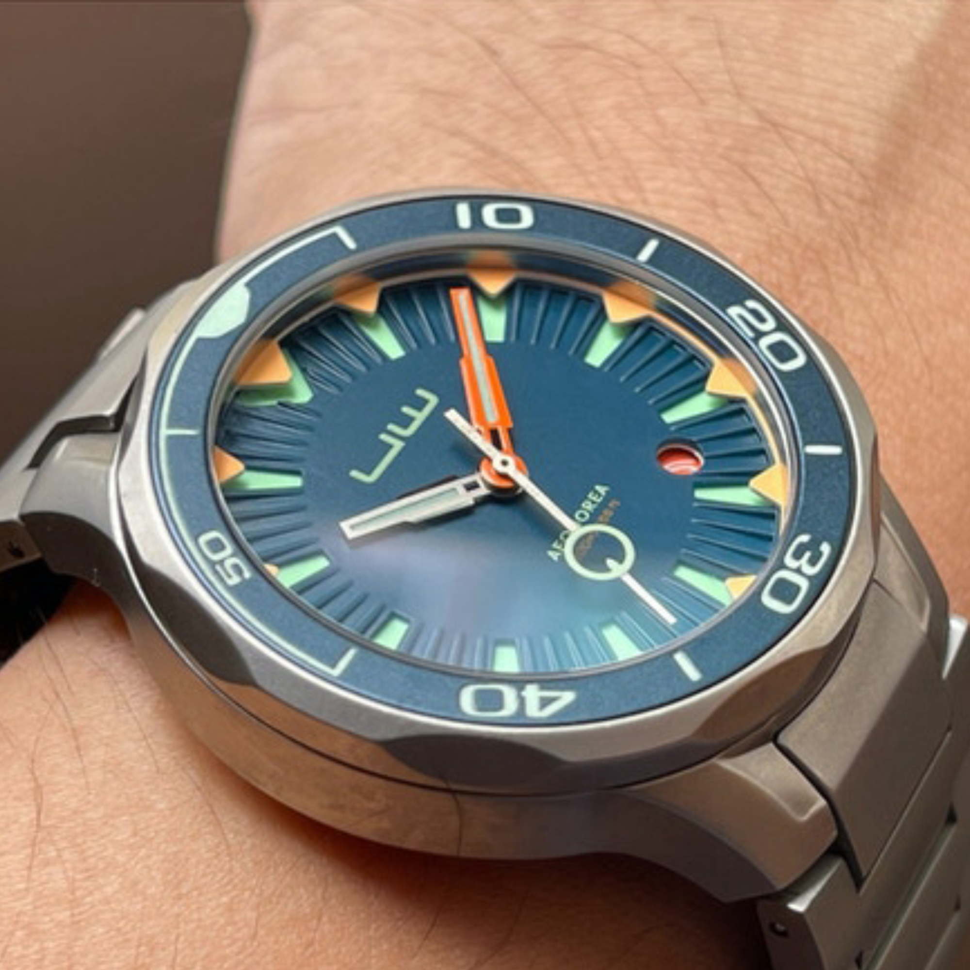 Aequorea UO02 Automatic Men's Diver Watch Blue Bezel / Blue Dial