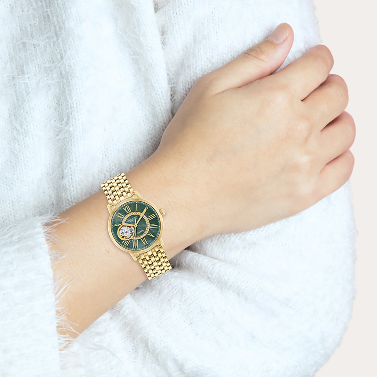 Anne Klein New York Mother-of-Pearl Ladies Automatic Watch 12/2338GMGB