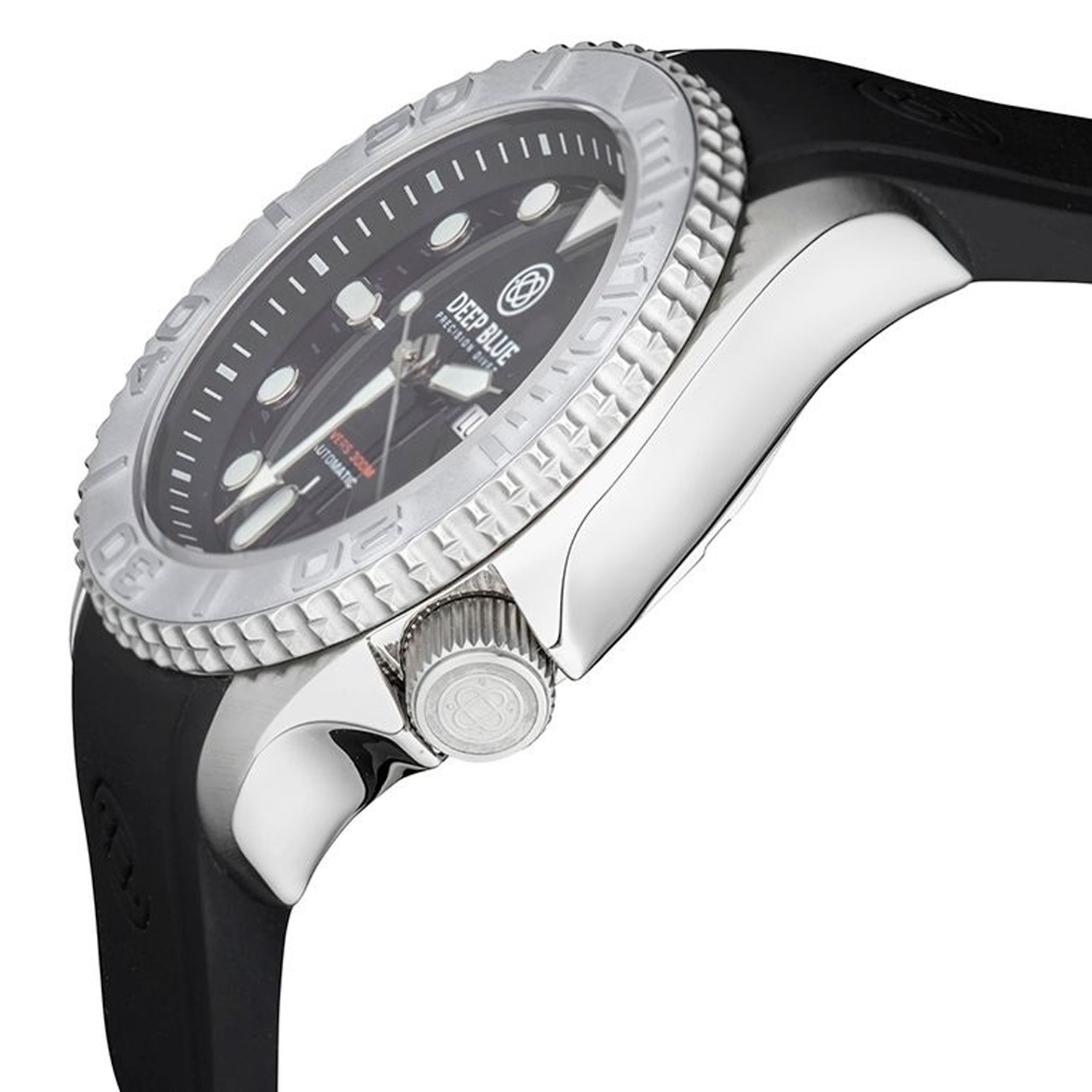 Deep Blue Military Diver 300 Automatic Men's Diver Watch Silver Ceramic Bezel / Black Dial / Bracelet