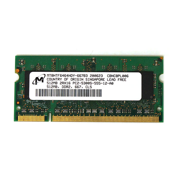 Micron 512MB PC2-5300 DDR2-667MHz MT8HTF6464HDY-667B3 RAM