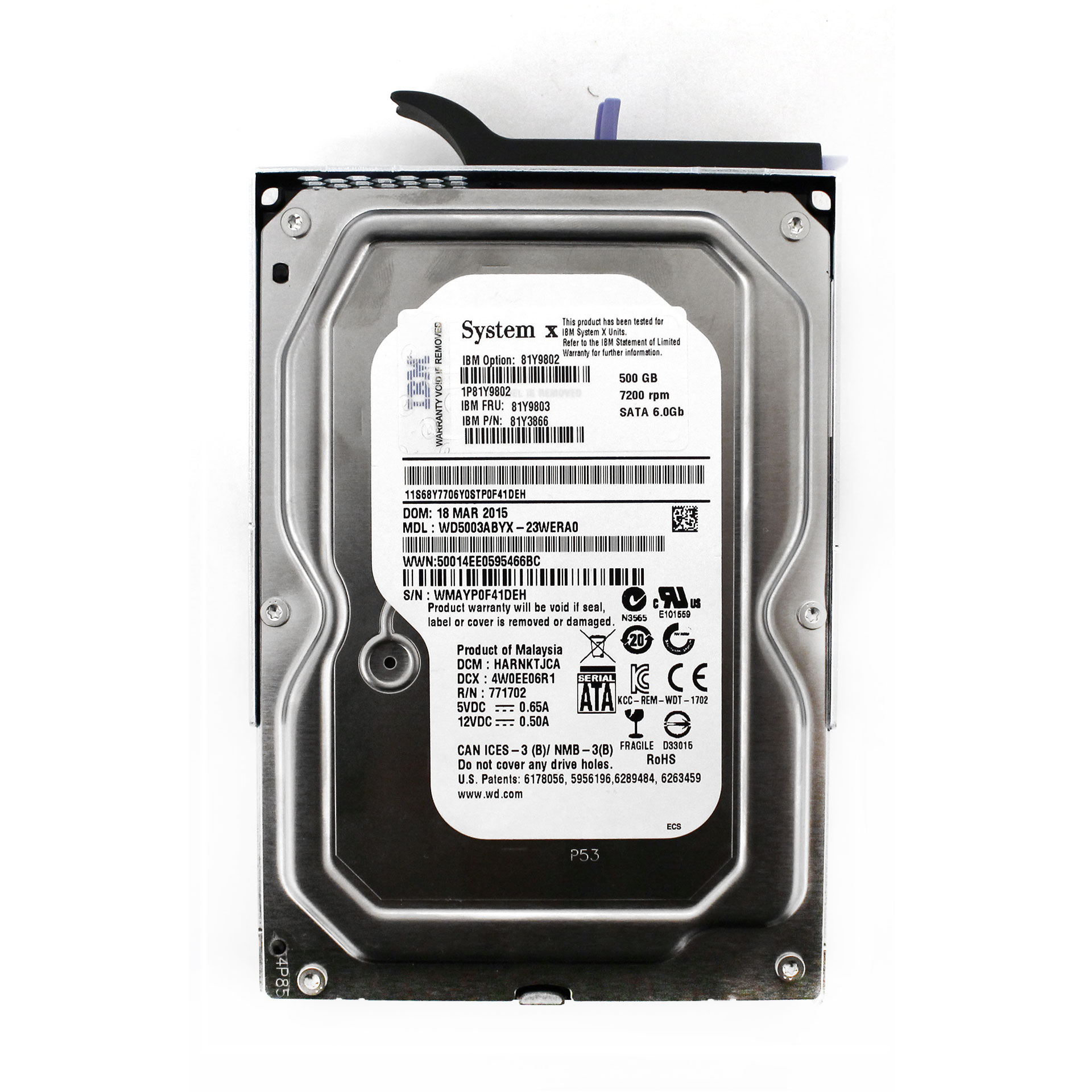 IBM RE4 500GB WD5003ABYX 64MB SATA 3.5" 81Y9802 81Y9803